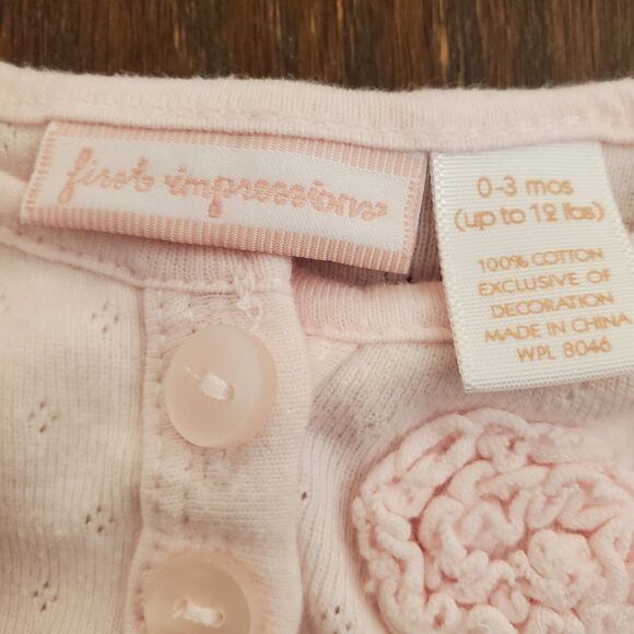 Lot of 2 Baby‎ 0-3 First Impressions & Grain de blé Girl's Matching Set- Outfits - Picture 3 of 16